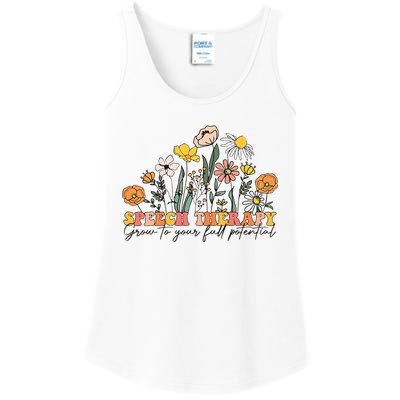 Speech Therapist Gift Speech Therapy Funny SLP Speech Flower Ladies Essential Tank