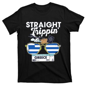 Straight Trippin Greece Vacation Travel Trip Matching T-Shirt