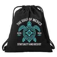 Stay The Gulf Of Mexico Be Salty And Resist Turtle Drawstring Bag