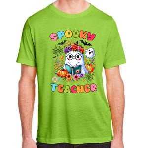 Spooky Teacher Groovy Retro Ghost Teacher Halloween 2024 Funny Gift Adult ChromaSoft Performance T-Shirt