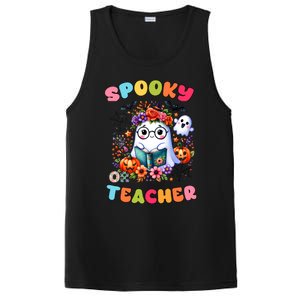 Spooky Teacher Groovy Retro Ghost Teacher Halloween 2024 Funny Gift PosiCharge Competitor Tank