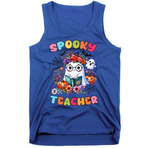 Spooky Teacher Groovy Retro Ghost Teacher Halloween 2024 Funny Gift Tank Top