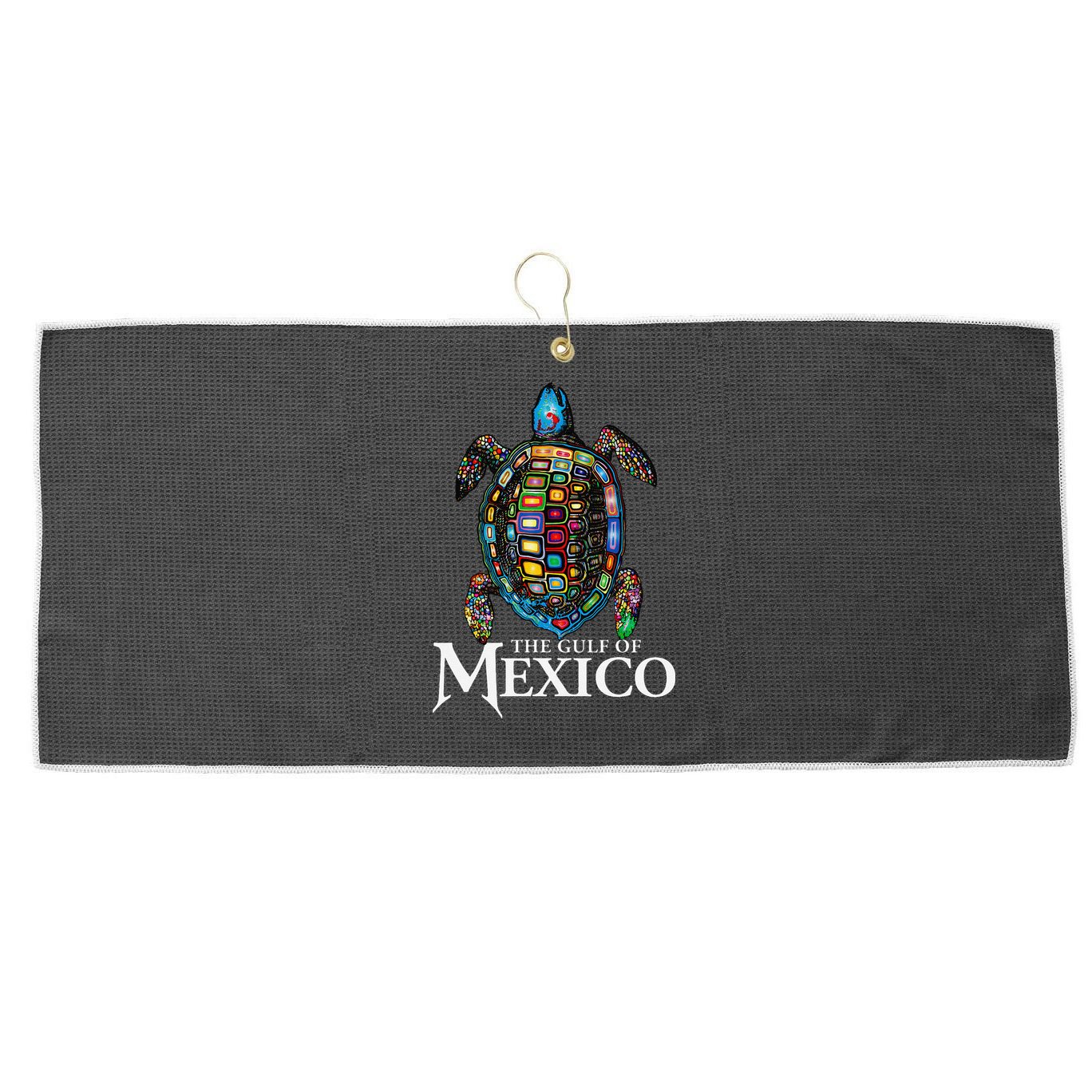 Sea Turtle Gulf Of Mexico Never Forget Trump Large Microfiber Waffle Golf Towel