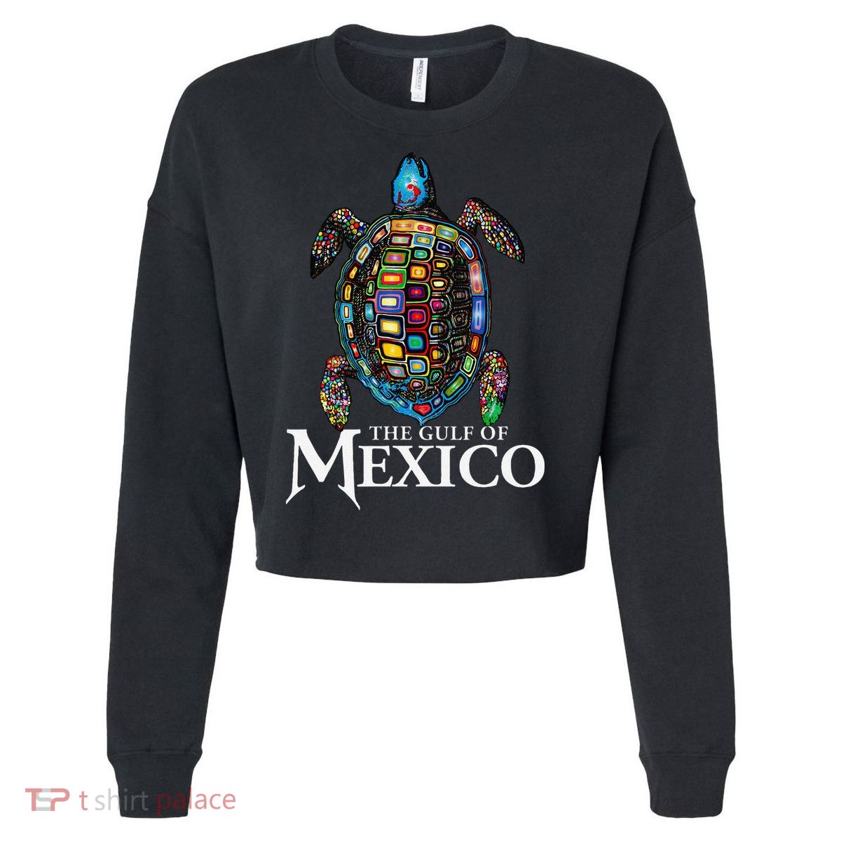 Sea Turtle Gulf Of Mexico Never Forget Trump Cropped Pullover Crew