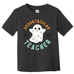 Spooktacular Teacher Groovy Halloween Retro Gift Toddler T-Shirt