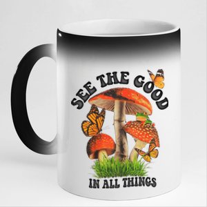 See The Good In All Things Mushroom 11oz Black Color Changing Mug