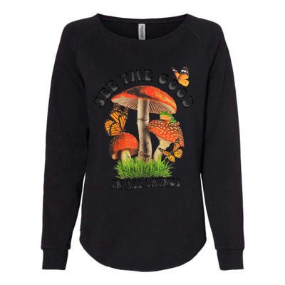 See The Good In All Things Mushroom Womens California Wash Sweatshirt