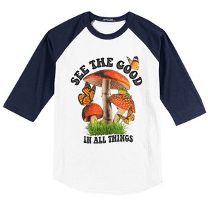 See The Good In All Things Mushroom Baseball Sleeve Shirt