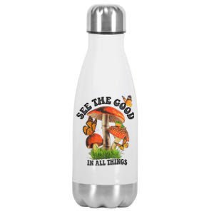 See The Good In All Things Mushroom Stainless Steel Insulated Water Bottle