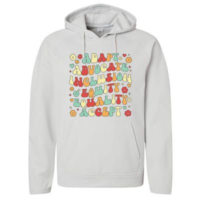 SPED Teacher Groovy Special Education Teacher  Performance Fleece Hoodie