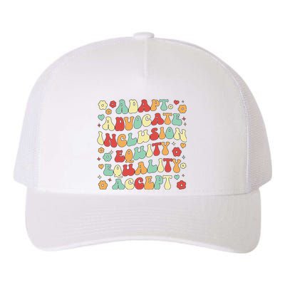 SPED Teacher Groovy Special Education Teacher  Yupoong Adult 5-Panel Trucker Hat