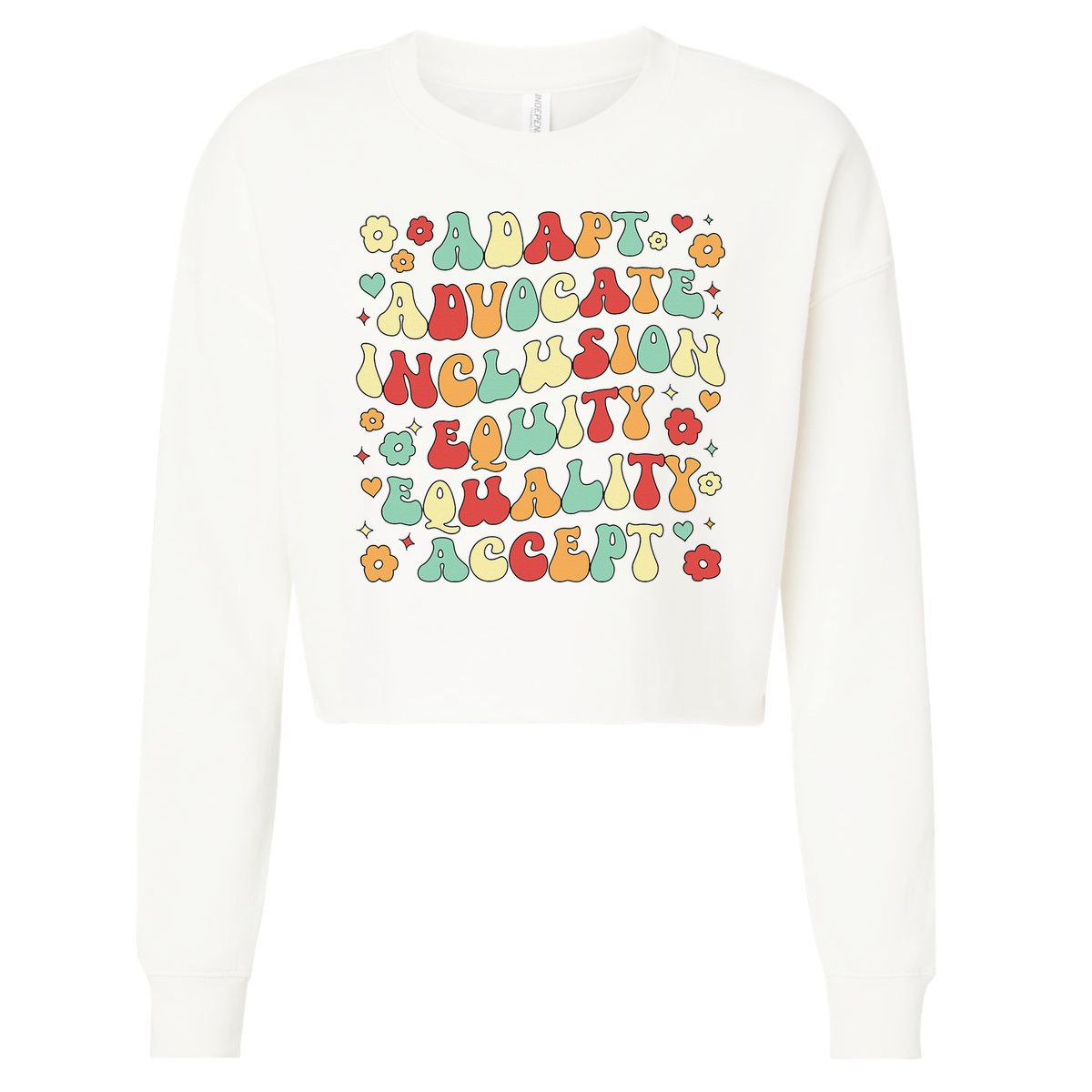 SPED Teacher Groovy Special Education Teacher  Cropped Pullover Crew