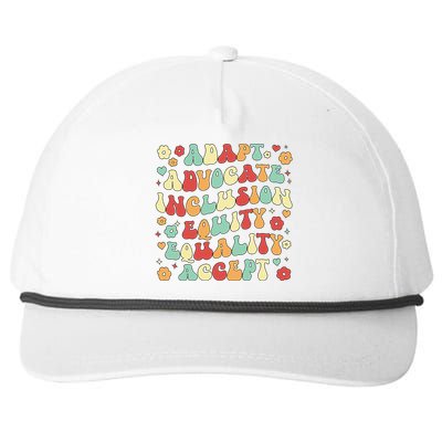 SPED Teacher Groovy Special Education Teacher  Snapback Five-Panel Rope Hat