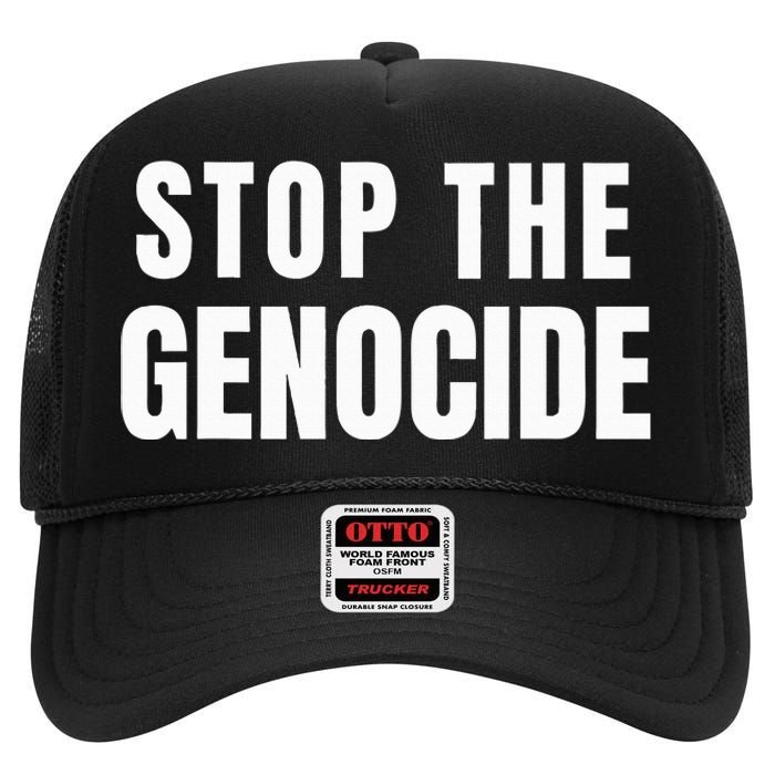 Stop The Genocide High Crown Mesh Back Trucker Hat