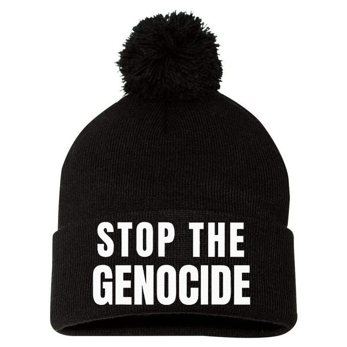 Stop The Genocide Pom Pom 12in Knit Beanie