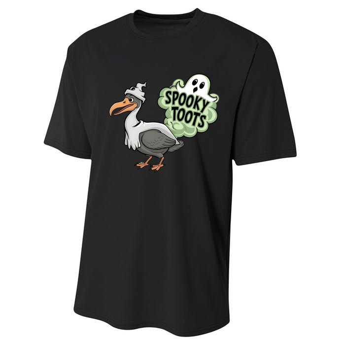 Spooky Toots Goose Ghost Funny Halloween Performance Sprint T-Shirt