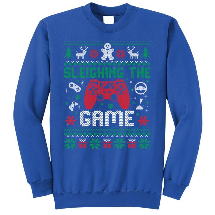 Sleighing The Game Ugly Christmas Sweater Gamer Video Game Gift Sweatshirt