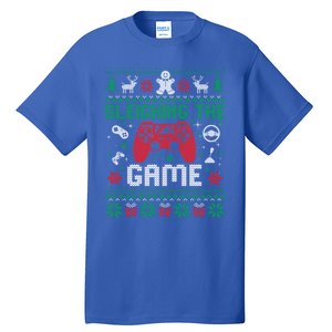 Sleighing The Game Ugly Christmas Sweater Gamer Video Game Gift Tall T-Shirt