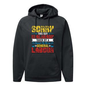 Sorry This Guy Smart & Sexy General Labour Labor Day Gift Performance Fleece Hoodie