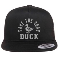 Save The Gray Duck. Simple Save The Gray Duck Design Flat Bill Trucker Hat