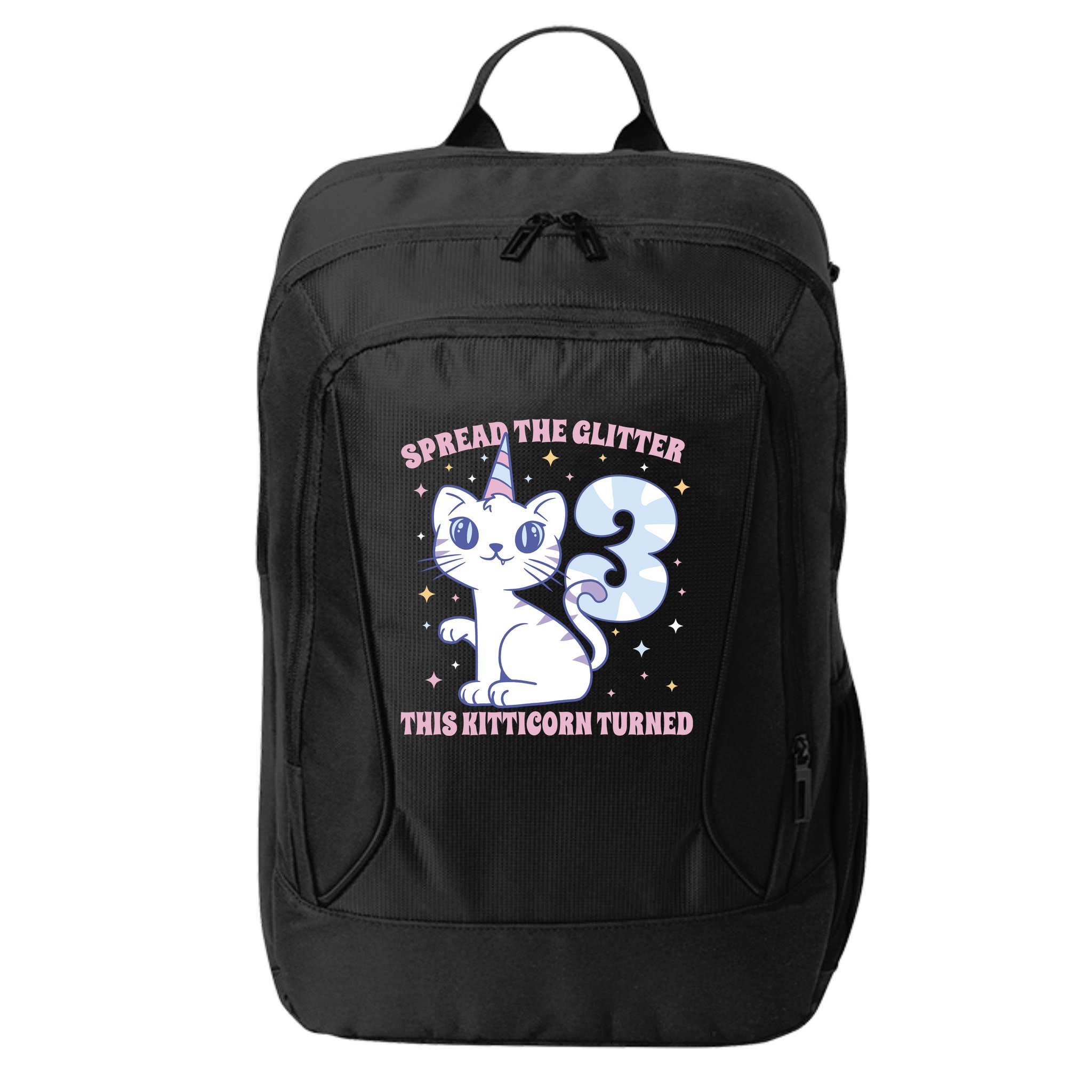 Spread The Glitter This Kitticorn Turned 3 Birthday Gift City Backpack