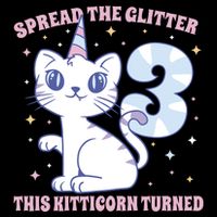 Spread The Glitter This Kitticorn Turned 3 Birthday Gift City Backpack