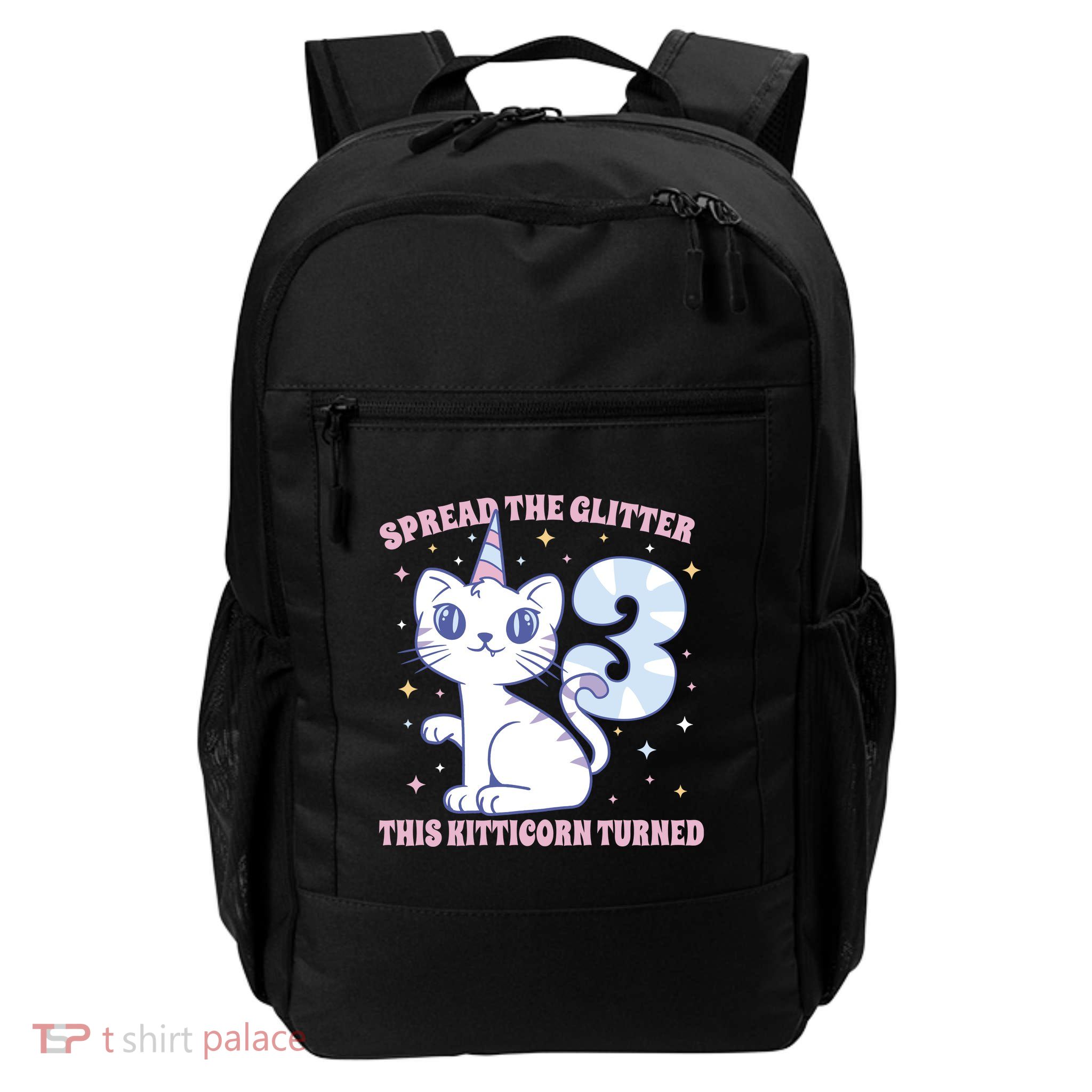Spread The Glitter This Kitticorn Turned 3 Birthday Gift Daily Commute Backpack