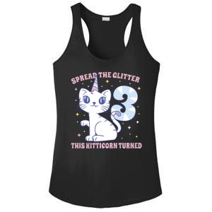 Spread The Glitter This Kitticorn Turned 3 Birthday Gift Ladies PosiCharge Competitor Racerback Tank