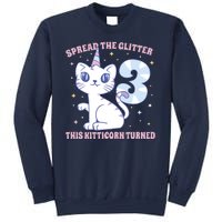 Spread The Glitter This Kitticorn Turned 3 Birthday Gift Sweatshirt