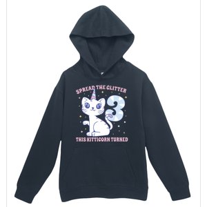 Spread The Glitter This Kitticorn Turned 3 Birthday Gift Urban Pullover Hoodie