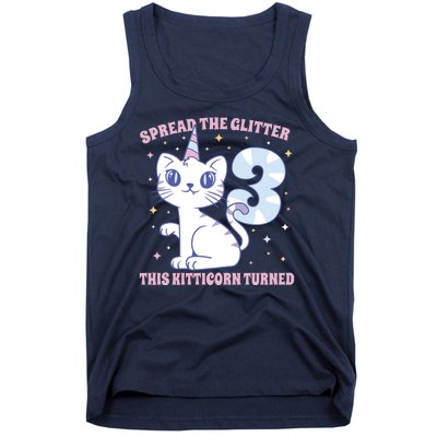 Spread The Glitter This Kitticorn Turned 3 Birthday Gift Tank Top