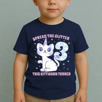 Spread The Glitter This Kitticorn Turned 3 Birthday Gift Toddler T-Shirt