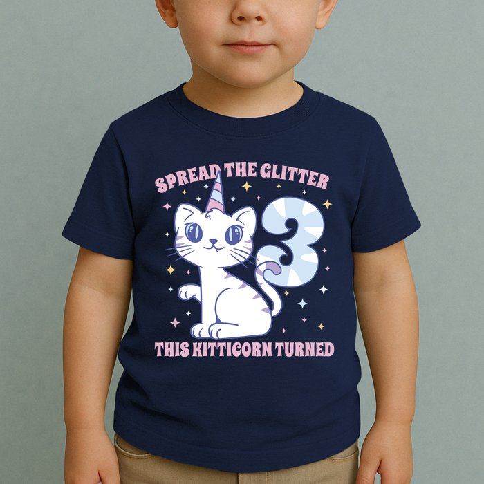 Spread The Glitter This Kitticorn Turned 3 Birthday Gift Toddler T-Shirt
