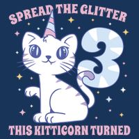 Spread The Glitter This Kitticorn Turned 3 Birthday Gift Toddler T-Shirt