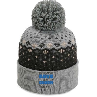 Save The Groom Funny Bachelor The Baniff Cuffed Pom Beanie