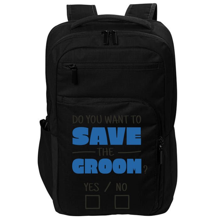 Save The Groom Funny Bachelor Impact Tech Backpack