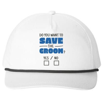 Save The Groom Funny Bachelor Snapback Five-Panel Rope Hat