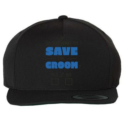 Save The Groom Funny Bachelor Wool Snapback Cap