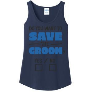 Save The Groom Funny Bachelor Ladies Essential Tank