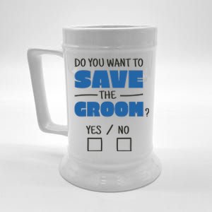 Save The Groom Funny Bachelor Beer Stein