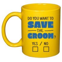 Save The Groom Funny Bachelor 11oz C Handle Ceramic Mug
