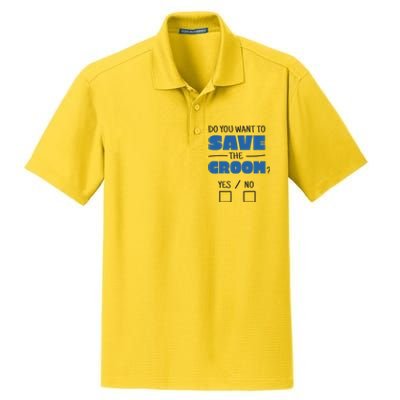 Save The Groom Funny Bachelor Dry Zone Grid Polo