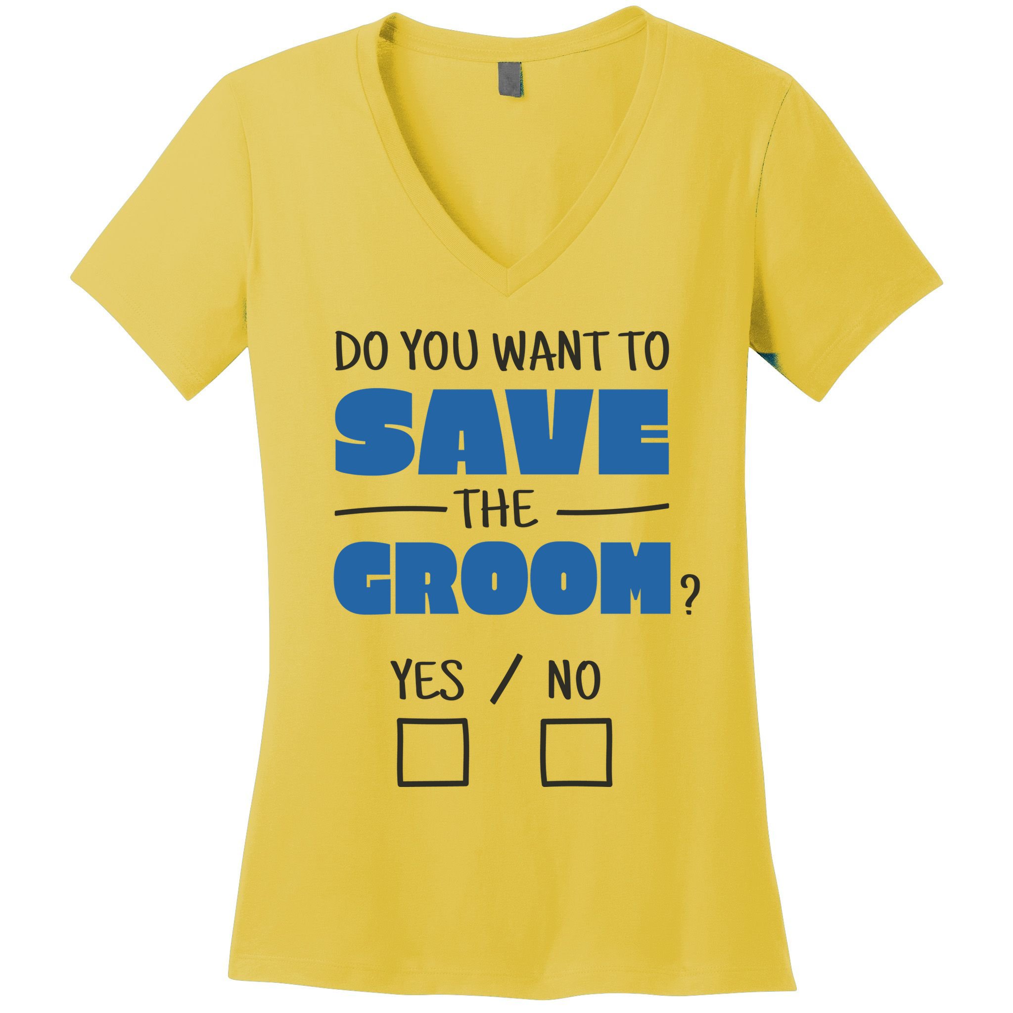 Save The Groom Funny Bachelor Women's V-Neck T-Shirt