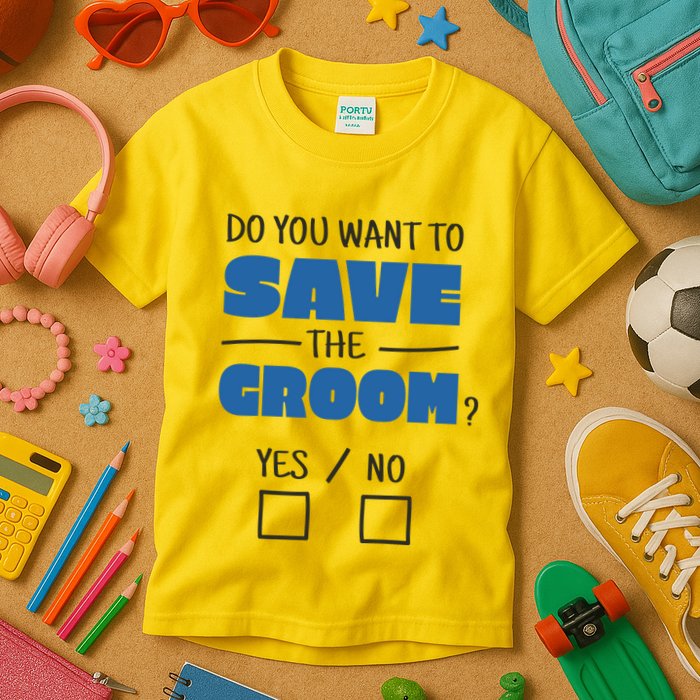 Save The Groom Funny Bachelor Kids T-Shirt