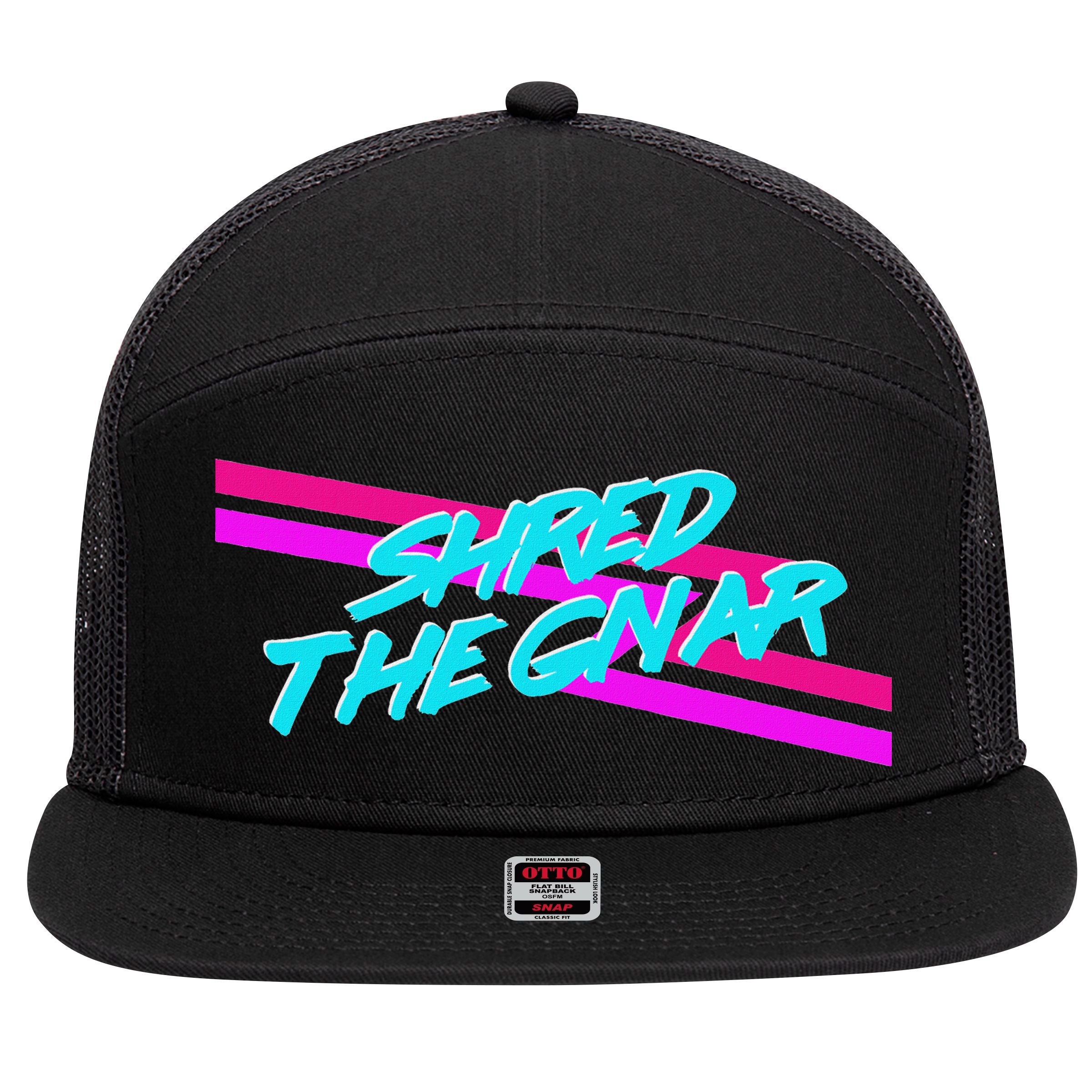 Shred The Gnar 7 Panel Mesh Trucker Snapback Hat