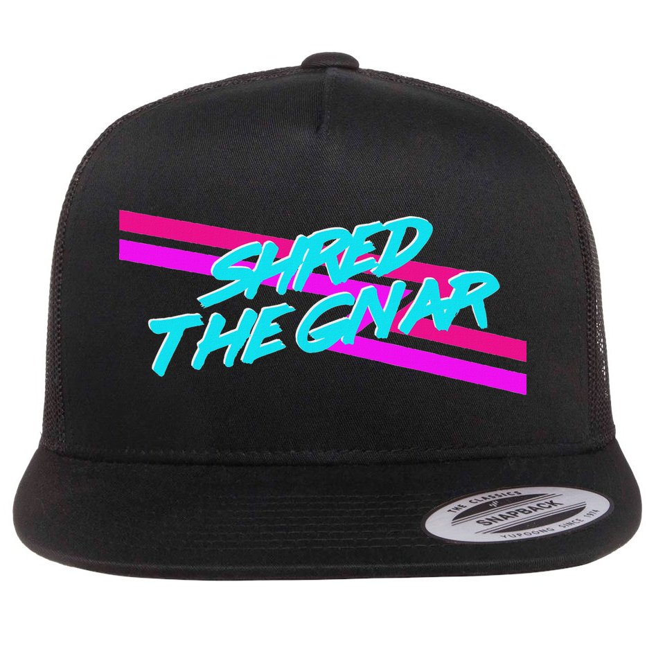 Shred The Gnar Flat Bill Trucker Hat