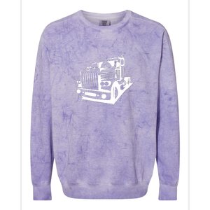 Semi Truck Gift For Truck Driver Colorblast Crewneck Sweatshirt