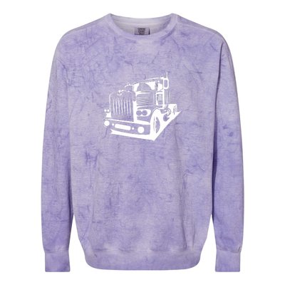 Semi Truck Gift For Truck Driver Colorblast Crewneck Sweatshirt