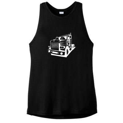 Semi Truck Gift For Truck Driver Ladies PosiCharge Tri-Blend Wicking Tank