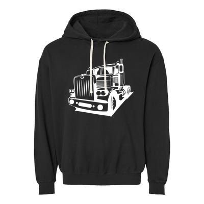 Semi Truck Gift For Truck Driver Garment-Dyed Fleece Hoodie